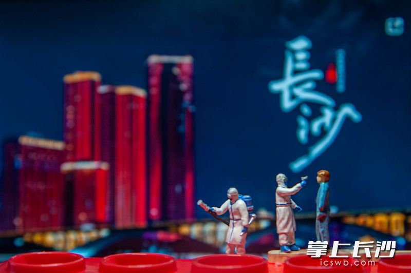刘悦瞳拍摄的抗疫主题微缩景观照片。