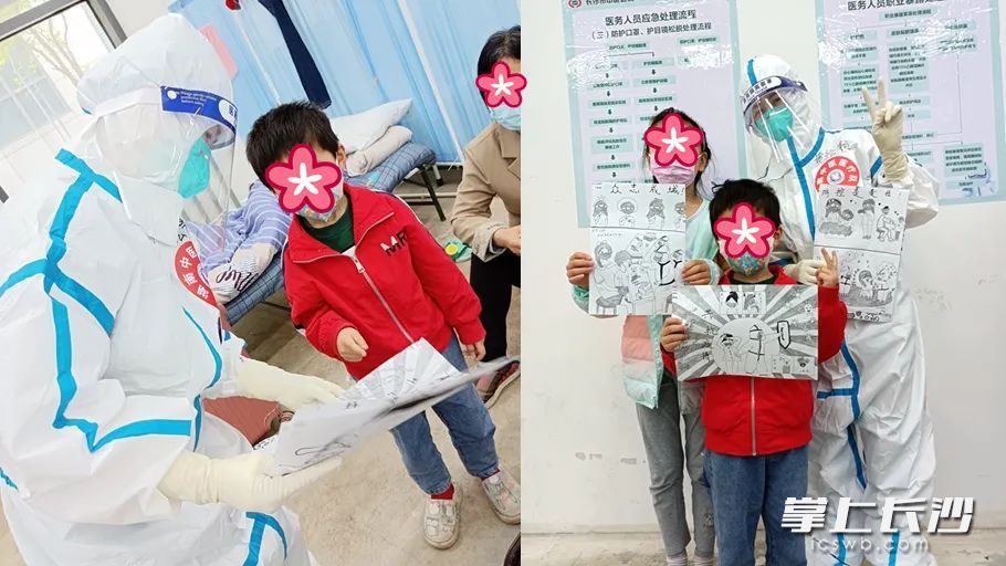 黄绘颗给上海古丹路方舱医院小患者送上手绘礼物。  均为受访者供图