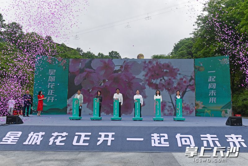 4月27日，“春暖花开·微游长沙”2022长沙市春夏文旅产品发布暨长沙县乡村旅游节启动式在长沙县果园镇浔龙河樱花谷拉开帷幕。  均为长沙晚报全媒体记者王志伟摄