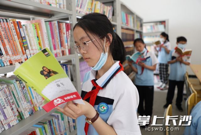 孩子们在阅读捐赠的新书。摄影 张启国