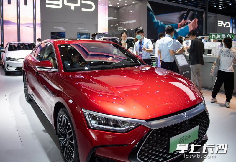 2022湖南车展市民正在选购新能源车。长沙晚报全媒体记者 邹麟 摄