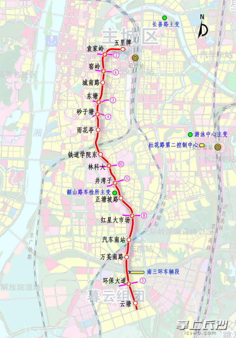 长沙地铁7号线一期工程线路图