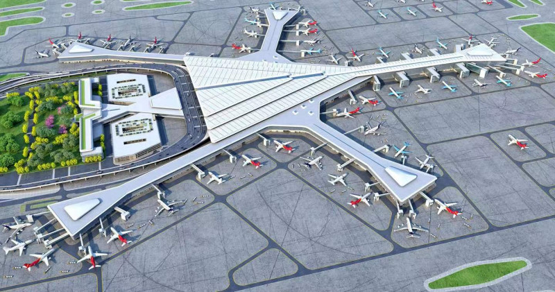 长沙机场改扩建工程设计效果图。资料图片