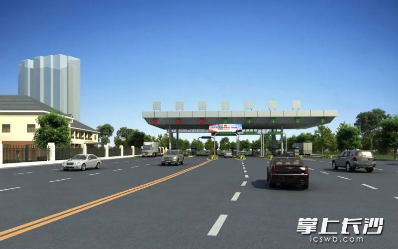 坪塘收费站改扩建项目效果图。