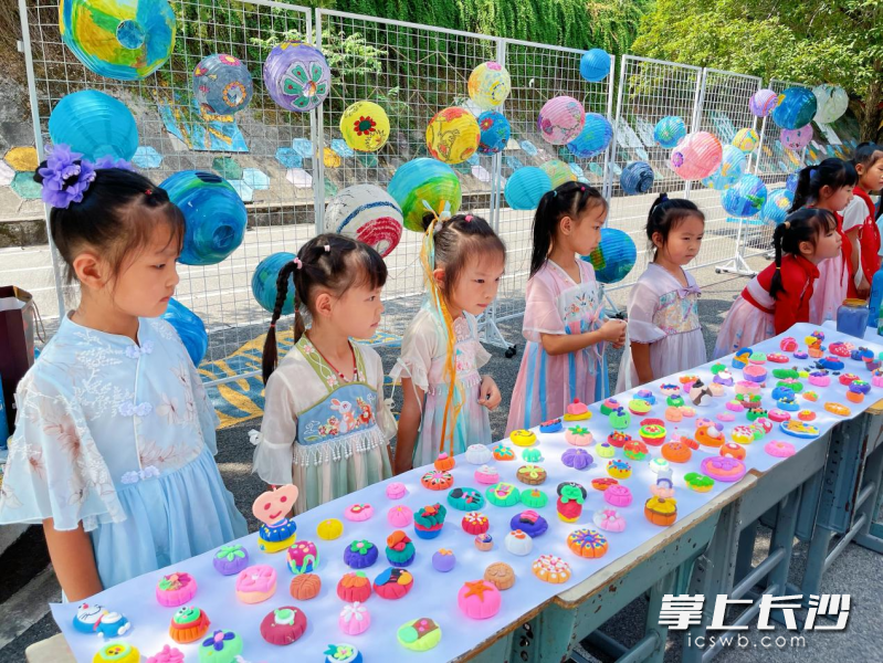 同学们制作的“创意月饼”，好漂亮！均为长沙晚报通讯员 曾闻姬 摄