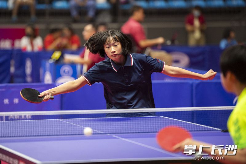 长沙乒乓球队队员在比赛中。均为长沙晚报特派全媒体记者 郭雨滴 摄