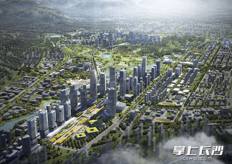 梅溪湖超级中轴效果图。