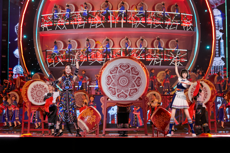 《迎客鼓》彩排剧照。