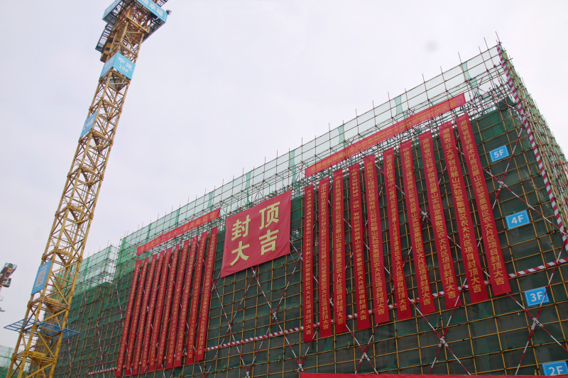 岳麓山实验室集聚区农大片区项目迎来主体结构首栋封顶。