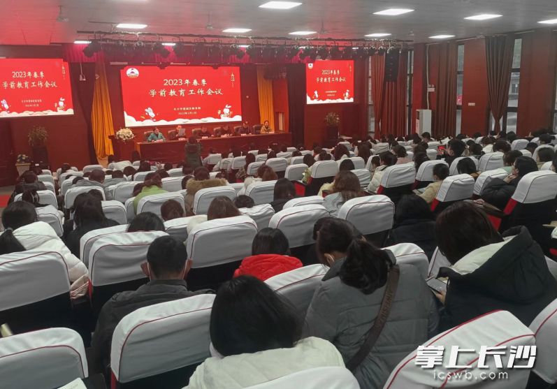 望城区举行2023年春季学前教育工作会议。均为长沙晚报通讯员 周瑶 供图