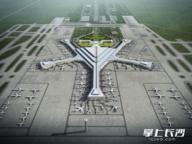 长沙机场改扩建工程T3航站楼项目设计效果图。资料图片