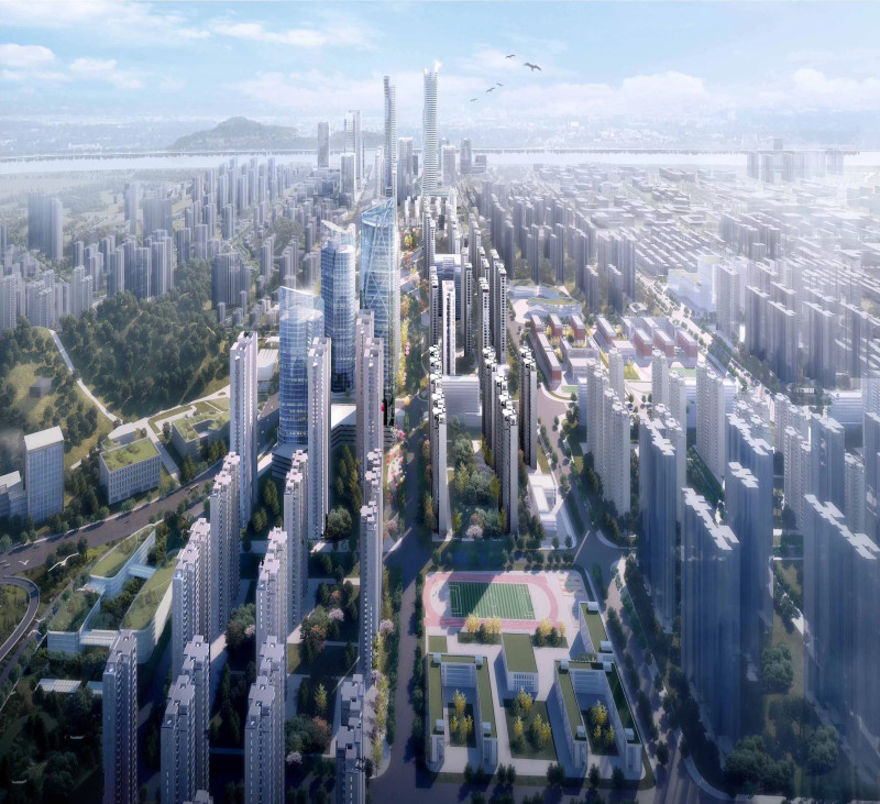 观沙岭城市更新片区规划效果图。
