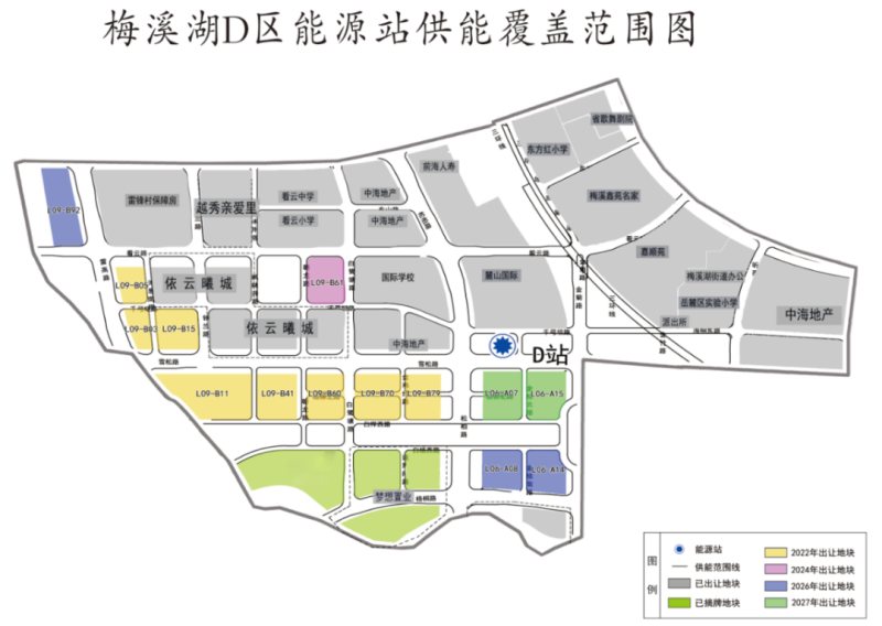 梅溪湖D区能源站供能范围图