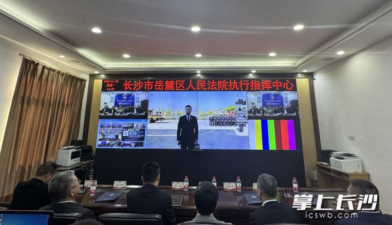 视频连线指挥。均为长沙晚报通讯员 贺艺蕾 供图