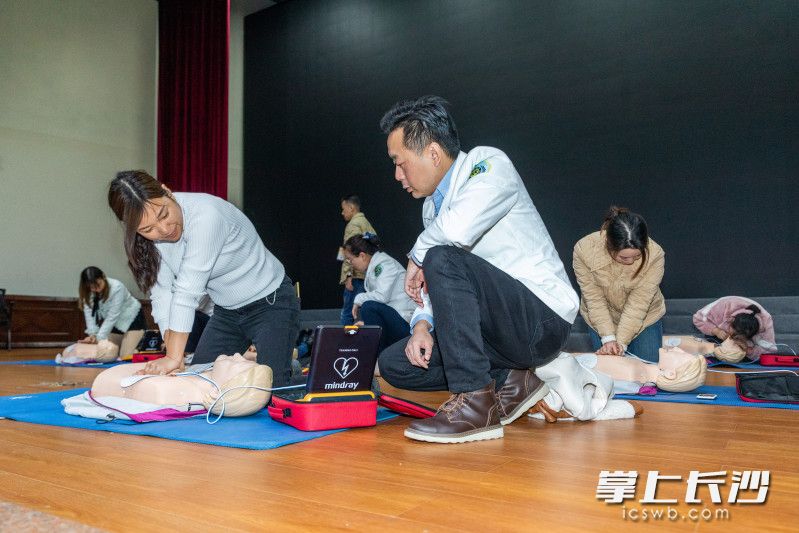 成人心肺复苏及AED使用的操作训练。