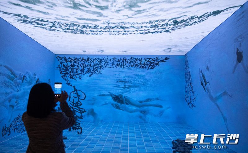 《守静笃》灯箱装置展出。