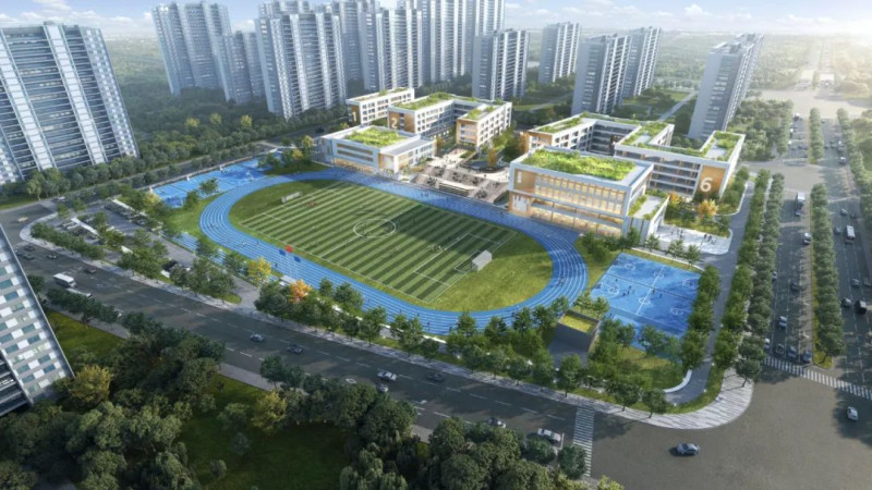 长沙市一中大泽湖学校俯瞰效果图。均为长沙晚报通讯员 周慧欢 邹晨虎 供图
