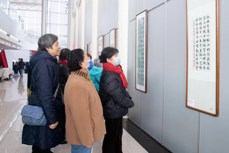 精彩纷呈的书法作品吸引市民驻足欣赏。均为长沙晚报通讯员 陈琛 摄