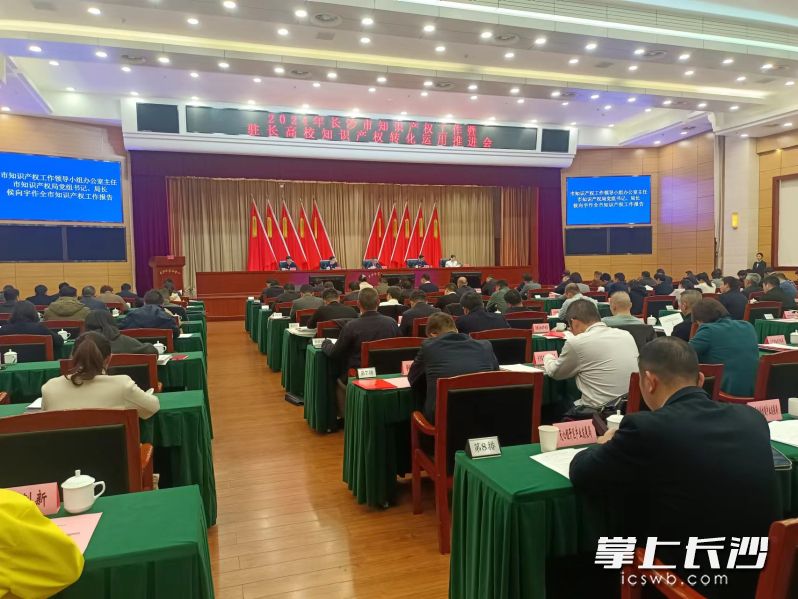 8日下午，长沙举行全市知识产权工作暨驻长高校知识产权转化运用推进会。  长沙晚报全媒体记者 陈良 摄