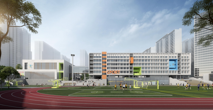 学校田径场效果图。