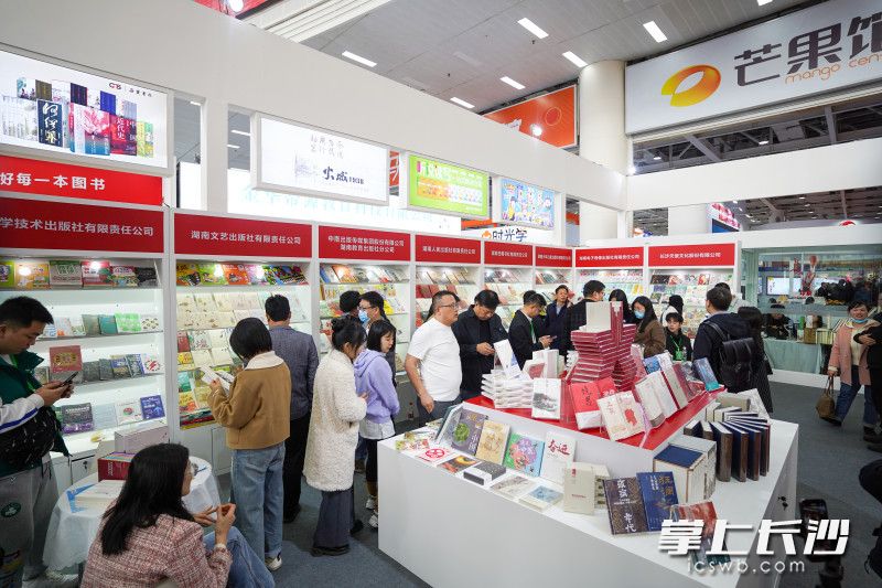 湘版精品图书展区人气足。
