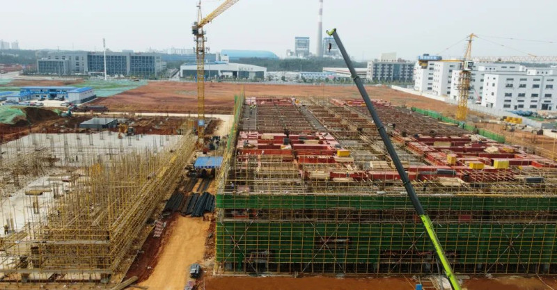 正在建设中的金凯循环动力电池高端原材料产业园。长沙晚报通讯员 周南 摄