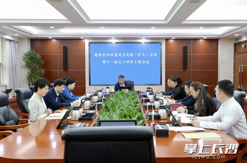 3日，长沙市政协党组（扩大）会议暨第五十四次主席会议召开。长沙晚报通讯员 陈婉依 摄