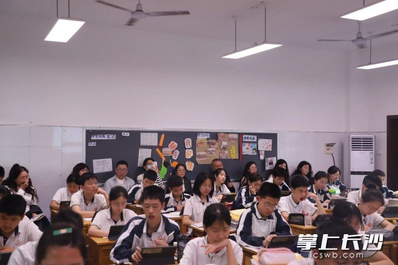 长沙市教育科学研究院和芙蓉区教科中心的专家们深入课堂一线听课。
