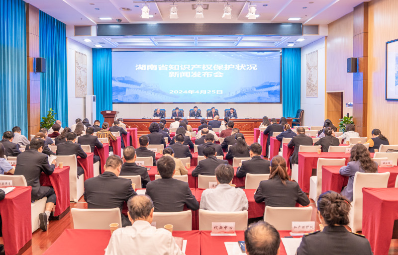 2023年湖南省知识产权保护状况新闻发布会今天召开。长沙晚报通讯员　刘灵宁供图