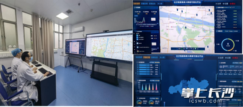 长沙市中心医院（南华大学附属长沙中心医院）实施“上车即入院、5G＋急诊救治”开启快速高效救治模式。均为医院供图