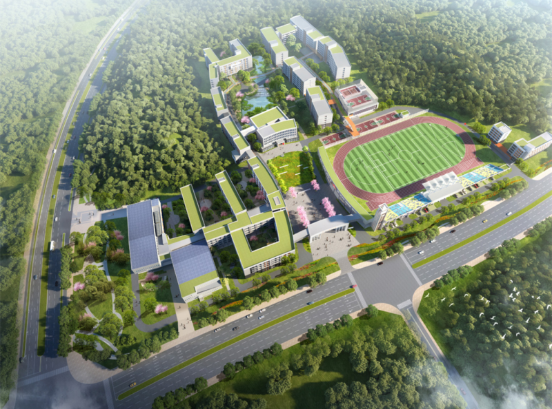新世纪中学俯瞰效果图。均为长沙晚报通讯员  万挥平 供图