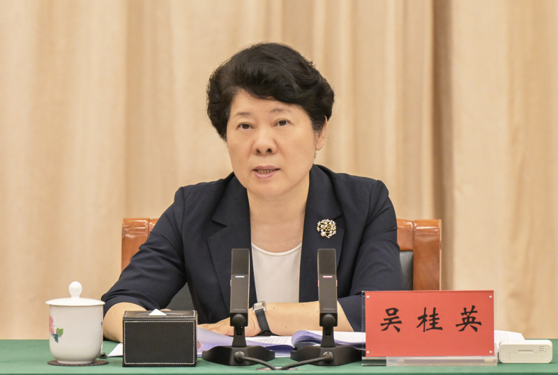 省委常委、市委书记吴桂英主持并作总结讲话。均为长沙晚报全媒体记者 余劭劼 摄