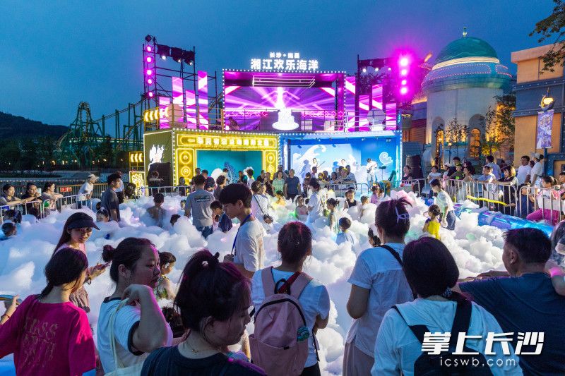 湘江欢乐海洋公园夏日全面开启夜场活动。全媒体记者 董阳 摄