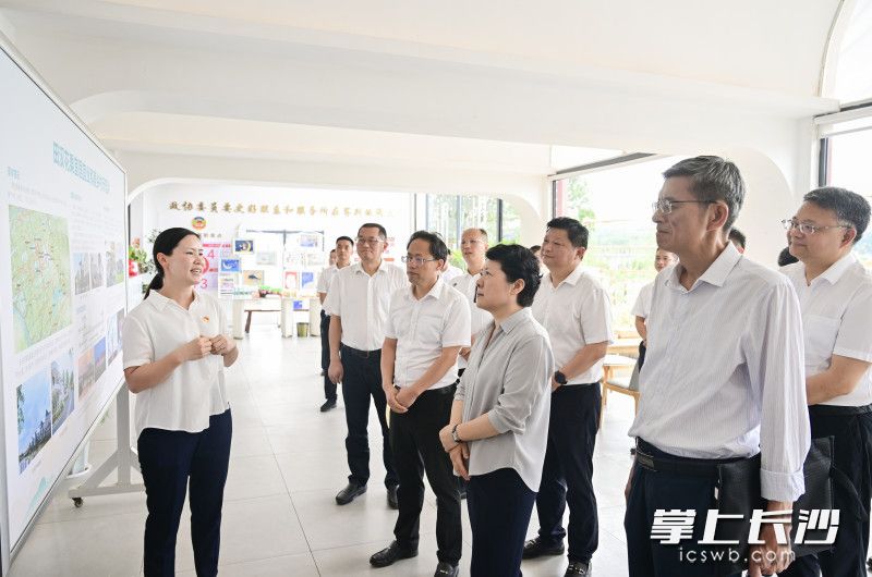 吴桂英在田汉花果宜居宜业和美乡村示范片调研和美乡村建设工作。