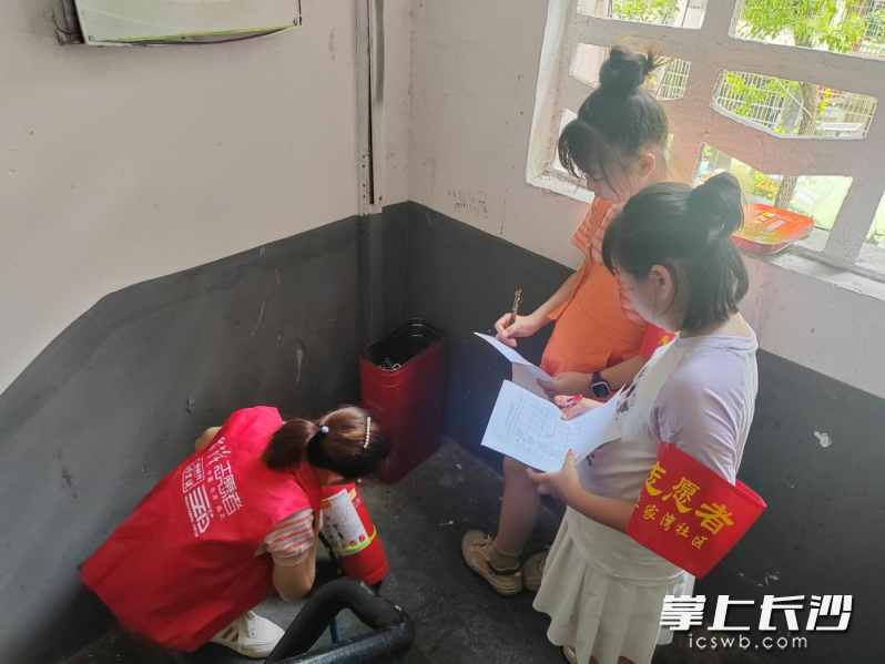 小小“侦察兵”在安全隐患排查表上详细记录自己所发现的问题。  长沙晚报通讯员 殷湘红 摄