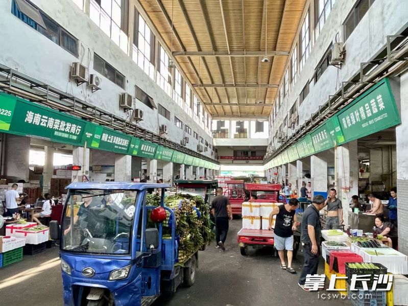 长沙海吉星市场内转运车辆络绎不绝。 长沙海吉星市场内转运车辆络绎不绝。