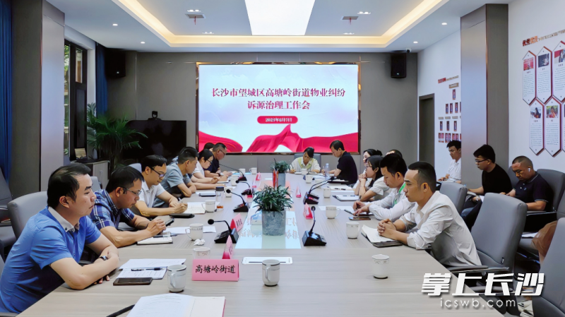 望城区法院联合各相关单位共同召开物业纠纷诉源治理工作会议。