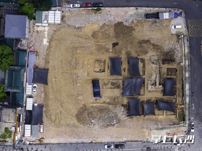 8月28日，坡子街原财贸医院考古工地。长沙晚报全媒体记者 郭雨滴 摄