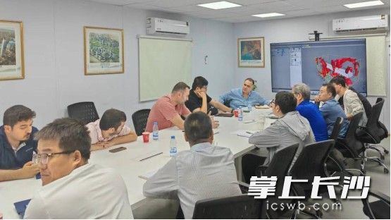 两国技术人员进行沟通。长沙晚报通讯员 谢恒杲 供图