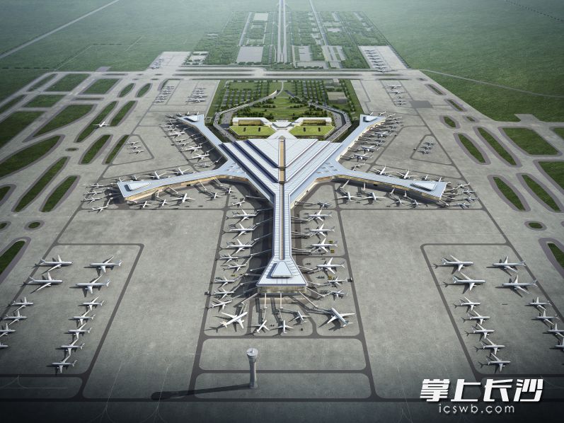 长沙机场T3航站楼项目效果图。