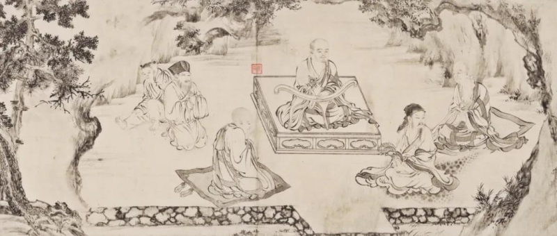 北宋画家张激创作的《白莲社图》描绘了慧远等人修行的场景。