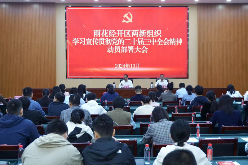 雨花经开区举行两新组织学习宣传贯彻党的二十届三中全会精神动员部署大会。长沙晚报通讯员 刘佳妮 摄