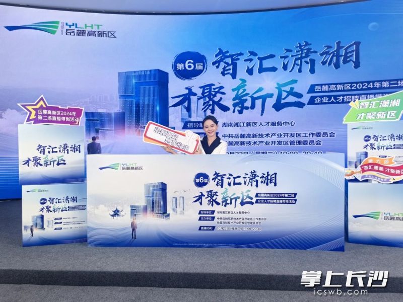 岳麓高新区线上招聘直播间。 长沙晚报通讯员 陈思甜 供图 岳麓高新区线上招聘直播间。 长沙晚报通讯员 陈思甜 供图