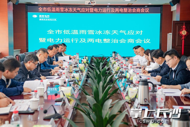 长沙市应安委办召开“两电”安全隐患全链条整治会商会议。市应急局供图