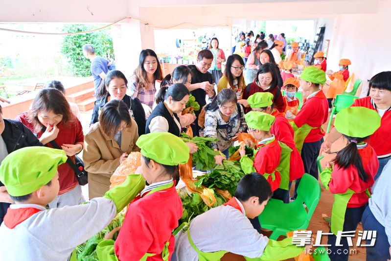青菜售卖点生意红火。