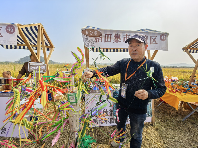 72岁的棕编非遗传承人苏怀世通过打扣、穿刺、缝合等方法，各式各样的飞禽走兽、花鸟虫鱼从指尖诞生。长沙晚报全媒体记者 张禹 摄