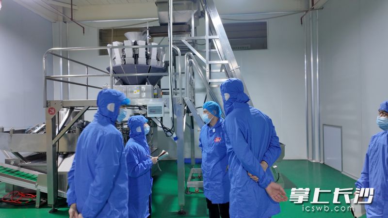 食安专家深入企业生产一线“问诊把脉”。长沙晚报全媒体记者 周辉霞 摄