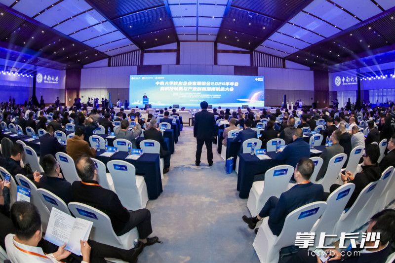 中南大学校友企业家联谊会2024年年会暨科技创新与产业创新深度融合大会现场。均为中南大学供图