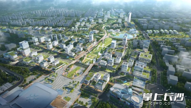 高铁西城片区规划效果图。湘江新区供图