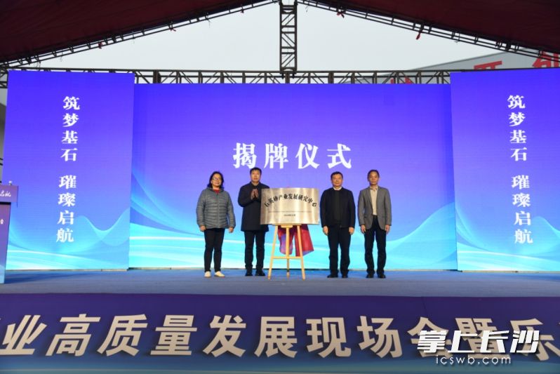 12月10日，湘阴县举行石英砂产业高质量发展现场会暨乐升新材投产仪式。  均为长沙晚报通讯员李倩供图